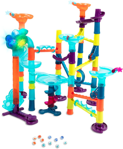 B. toys Marble Run Toy Set - 62 Piece Educational STEM Building Toy with Lights & Sound - 3 Years +