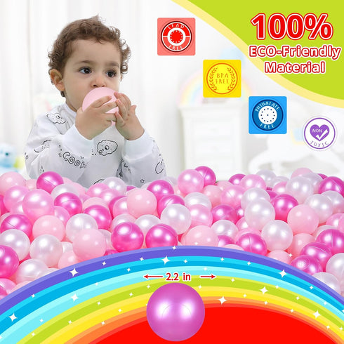 STARBOLO 170pcs Ball Pit Balls, Crush Proof Plastic Children's Toy Balls for Birthday Party and Water Play