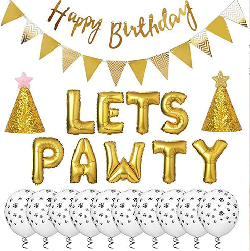 Cat & Dog Birthday Party Supplies - Pawty Balloons, Hats, Decorations & Banners