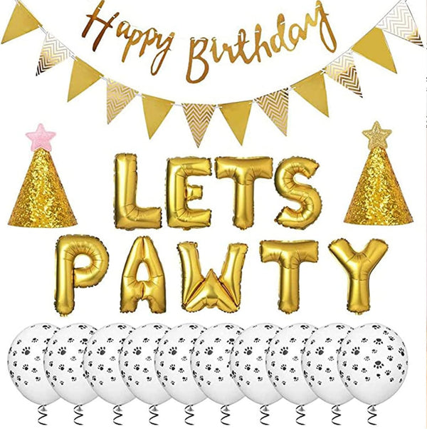 Cat & Dog Birthday Party Supplies - Pawty Balloons, Hats, Decorations & Banners