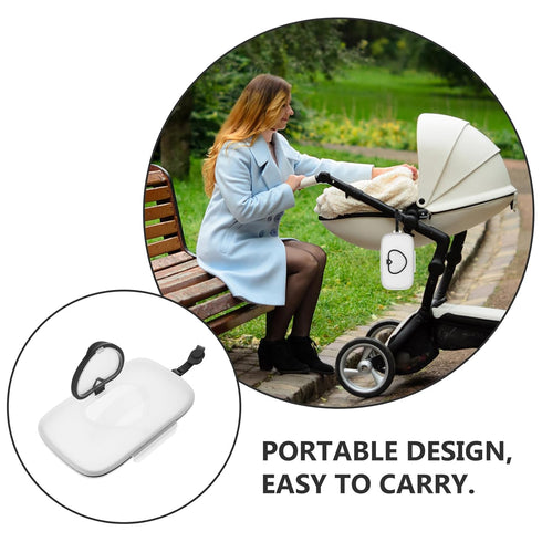 Luxshiny Portable Baby Wipes Dispenser with Heart-Shaped Lid Reusable Wipe Holder Box for Travel and Home