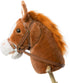 HollyHOME Handcrafted Stick Horse Plush - 36 Inches Dark Brown with Real Pony Sounds for Kids Toddlers
