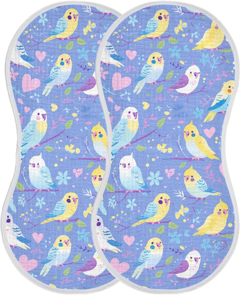 tplaotee 22x11in Lavender Playful Parrot Soft Color Cotton Newborns Burp Cloths Soft Touch Baby wash Cloth for Newborns