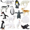 RCOMG 14PCS Mini Arctic Animal Figures, Realistic Sea Animals Toys Playset with Reindeer, Penguins, etc.