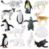 RCOMG 14PCS Mini Arctic Animal Figures, Realistic Sea Animals Toys Playset with Reindeer, Penguins, etc.