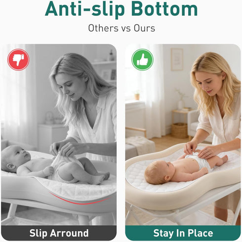 3 Pack Organic Quilted Thicker Baby Changing Pad Liners Waterproof, Soft & Warm On Baby's Back, Absorbent, Non-Slip