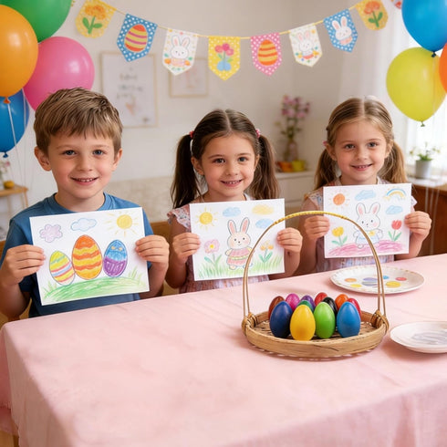 Canscci 12 Pack Crayons,12 Easter Egg Colors Easter Egg-Shaped Crayons for Kids Girls Boys Toddles Easter Basket