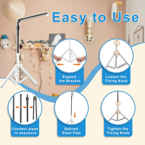 Quynhni 56-78", 180, Baby Crib Mobile Arm, Mobile Hanger for Crib, Adjustable Height Top Can Rotate Suitable for Baby