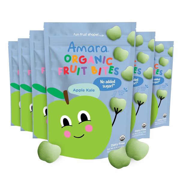 Amara Organic Fruit Bites Apple Kale - No Artificial Colors/Dyes, Added Sugar,