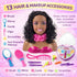 Playset Liberty Imports African American Black Makeup and Hair Styling Doll Head Toy with Real Washable Cosmetic