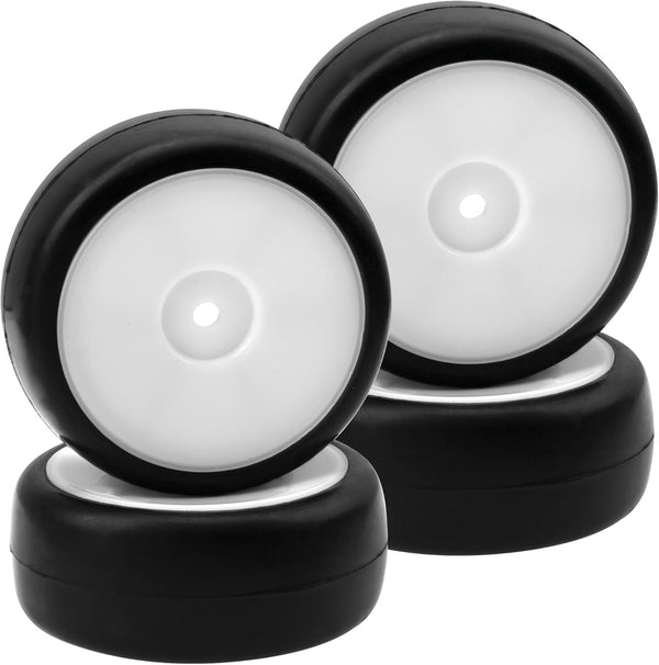 Plastic Wheel Rims 12mm Hex Hub & Rubber Tires with Foam, Compatible with HSP Tamiya HPI Kyosho 1/10 RC