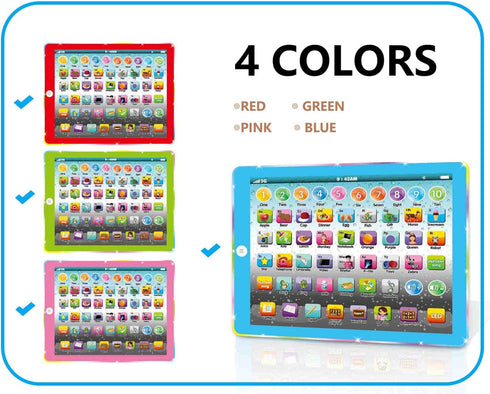 Wenbeier Kids Tablet Learning Pad, Toddler Tablet with ABC Word Song Music for Educational Preschool Boys & Girls