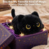 (13 Inch) Mewaii Cute Black Cat Plush Pillow, Kawaii Plushies Black Cat Stuffed Animals, Squishy Plushies, Cuddle Plush