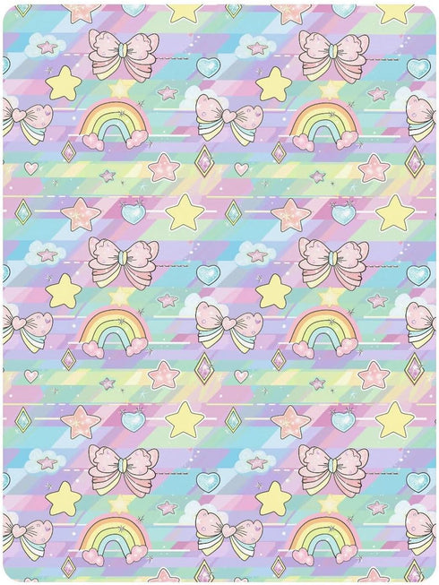 miaozhen 1 Pack 52x28 Cotton Crib Sheets for Baby Boys Girls Soft Comfy Bow Star Cartoon Crib Mattress Sheet