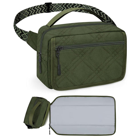 Small Diaper Bag with Portable Changing Pad, Mini Crossbody Diaper FannyPack with