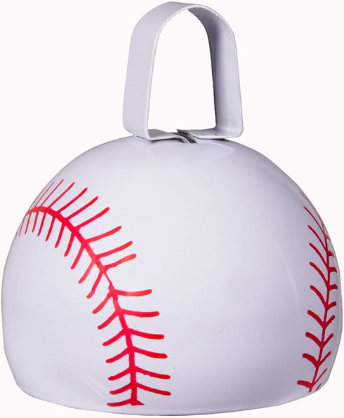 12-Pack 3-Inch Metal Baseball Cowbell Noise Makers White & Red Sports Cowbells for Games, Rallies & Team Spirit