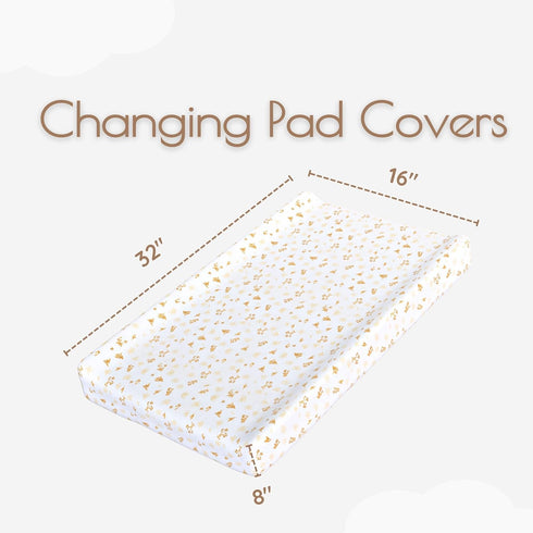 MY LITTLE ZONE 100% 2 Pack 32"x16" 8" Baby Changing Pad Cover Boy, Cotton Changing Table Sheets, Changing Table Covers