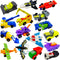 Morphing Robot Construction Toy Cars - Mini Pull Back Vehicles Set of 16 for Toddlers Kids Birthday Favors