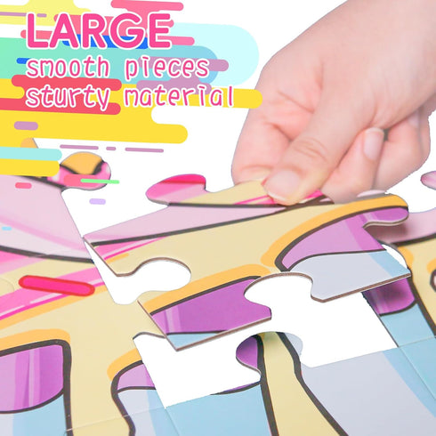 Wings Giant Shimmery Unicorn Floor Puzzle, 50 Pieces Large Jigsaw Puzzle for Kids Ages 4-8, Educational Unicorn Toys