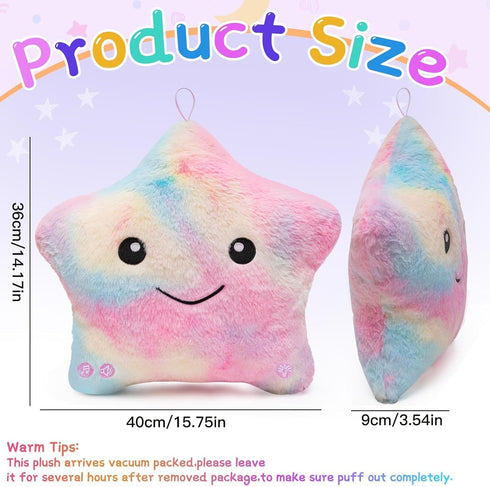 Toddlers,14" 3 4 5 6 7 8 9 10 Subao Sensory Toys for Toddler Pillow with Light & Music,Plush Star Night Light for Kids