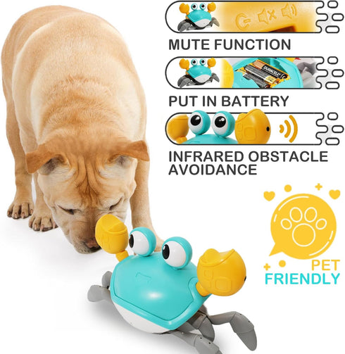 Pbooo Crawling Crab Baby Toy - Interactive Walking Dancing Crab Toy (Infrared Sensing) for 3-12 Months, Toddler Learning