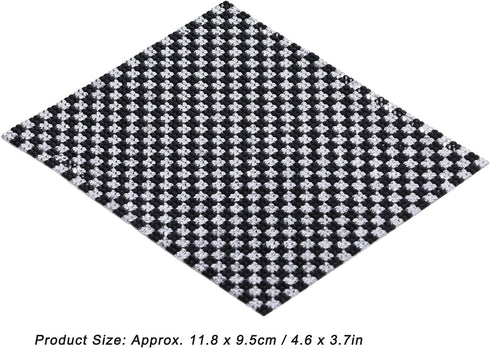Dolls House Rugs, Vintage Woven Rug Miniature Doll House Accessories (Black and White)