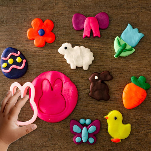 Waybla 12-Pack Prefilled Easter Eggs with Modeling Dough & Easter-Shaped Cutters, Non-Candy Easter Gift Easter Basket