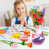 Drama Planet Flower Craft Kit for Kids, Make Your Own Flower Bouquet with Air Dry Clay, Arrange Clay Flowers & Create