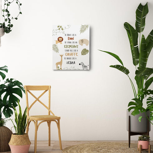 Qvapt Playroom(11x14inch) Safari Wall Decor,Jungle Animals Nursery Wall Decor,Nursery Wall Decor,Safari Framed Canvas
