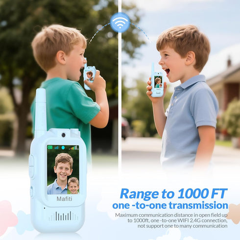 mafiti 2 Pack 3 4 5 6 7 8 1000 Video Walkie Talkies for Kids Rechargeable Birthday Gift Toddler Toys for Year Old Boys