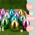 6 6 Inches JOYIN Pcs Large Metallic Easter Eggs, Colorful Jumbo Plastic Eggs Fillable for Easter Themed Hunt Basket
