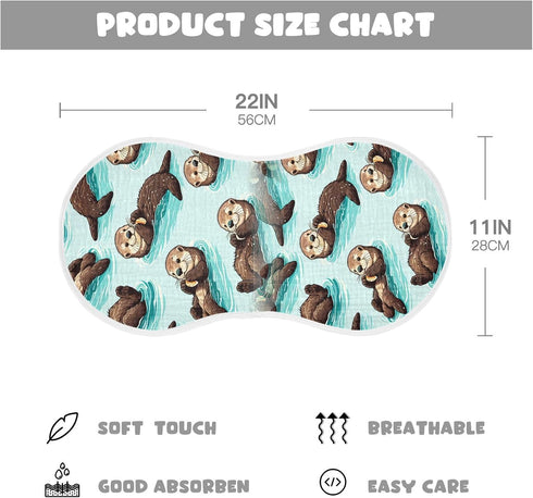 FLildon 1PC Muslin Burp Cloth for Baby Cute Sea Otters Super Absorbent Burping Cloths, Bibs for Newborn Boys Girls