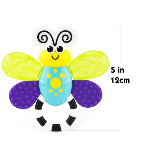 3 (80106) Sassy Flutterby Teether | Water-Filled Teether Soothes Gums | Variety of Textures Massage Gums | For Ages