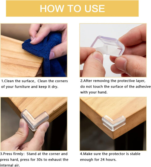 AIXMEET 8 pack Corner Protector for Baby, Clear Corner Protectors , Furniture Corner Guard & Edge Safety Bumpers , Baby