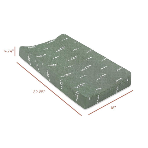 Babyletto Changing Pad Cover, 100% Quilted Organic Cotton, GOTS-Certified, Ultra-Soft Muslin - Ocean Waves, Fitted 360°