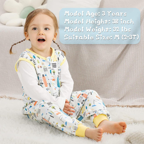 WONDAY Toddler Sleep Sack, 2t-3t, Baby Wearable Blanket, Summer Sleeping Bag with Feet, Soft Toddler Sleeping Sack