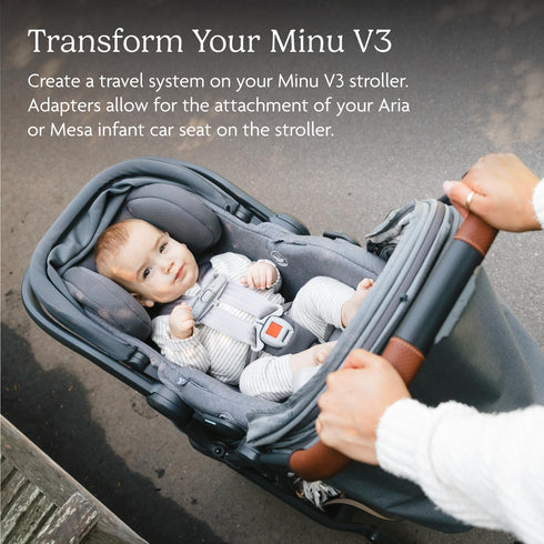V3 1 UPPAbaby Adapter for Minu - Compatible with Aria and Mesa Infant Car Seats - Quick + Secure Attachment - Pair