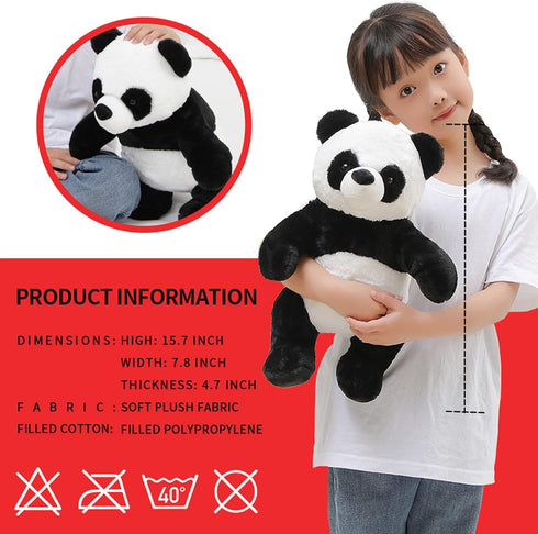 16" Cute Panda Bear Stuffed Animal Plush Toy - Soft Body Doll Panda Pillow - Gift for Kids Boy Girl Birthday