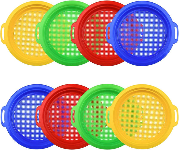 Sand Sifters Sieve for The Beach Sand Toys (Red, Blue, Yellow &