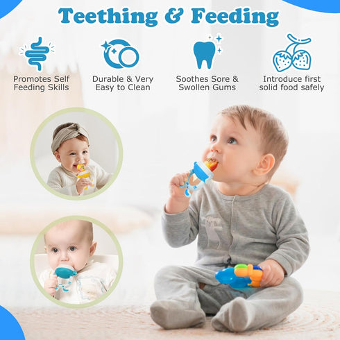 Baby Breastmilk Popsicle Molds & Baby Fruit Feeder-WAJIAYON Silicone Food Freezer Tray Storage Containers,Infant Food