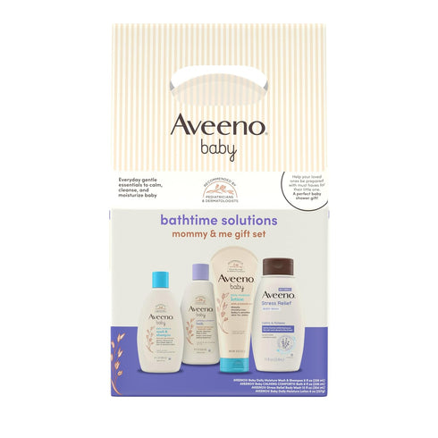 Aveeno Baby Bathtime Solutions Mommy & Me Gift Set, Baby Wash &