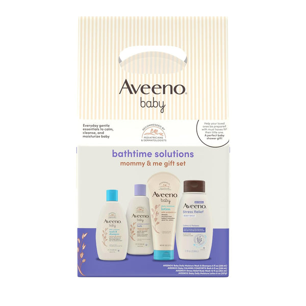 Aveeno Baby Bathtime Solutions Mommy & Me Gift Set, Baby Wash &
