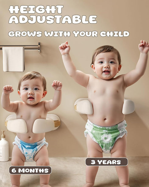 Wanchouse 6 Adjustable Baby Bath Stand with Strong Suction Cups Foldable Shower Support Seat for Babies Months & Up