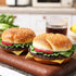 Joeabor 2 Pack Artificial Hamburger Round Realistic Fake Food for Display Faux Burger for Decoration Fake Food Props