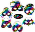 Max Fun 48PCS Halloween Rainbow Scratch Mask, Art Craft Kit for Kids Birthday, Classroom Decoration, Halloween Party