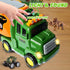 3 3 3-5-7, 3 4 5 6 7+ Dinosaur Toy Trucks with Dino Cars & Dino Figures, Sound Light Transport Carrier Truck Dinosaur