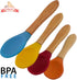 Babynow Bamboo Baby Spoons Pack of 2, Self-Feeding Supplies for 6+ Months Babies & Toddlers in Soft Tip Designs BURGUNDY