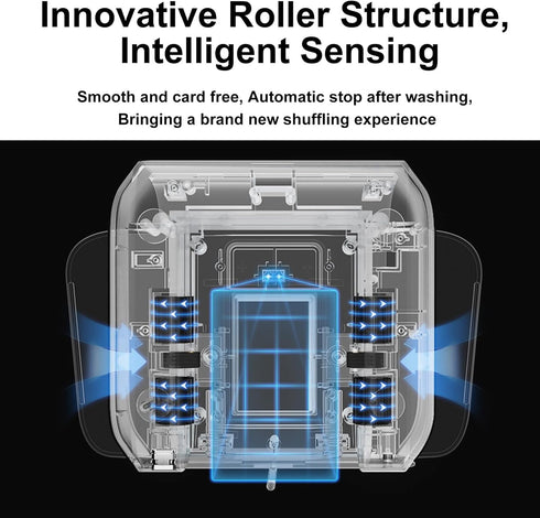 1-2 10 Gelabur Automatic Card Shuffler, Rechargeable Card shuffler Machine for Decks, Low Noise Dual Mode Electric Card