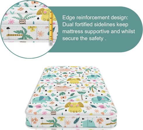 3 Inch 38" Lx26 W Mattress, No Gaps Edge Reinforcement High Density Foam, Odorless and Steady, Certipur-us and Oeko