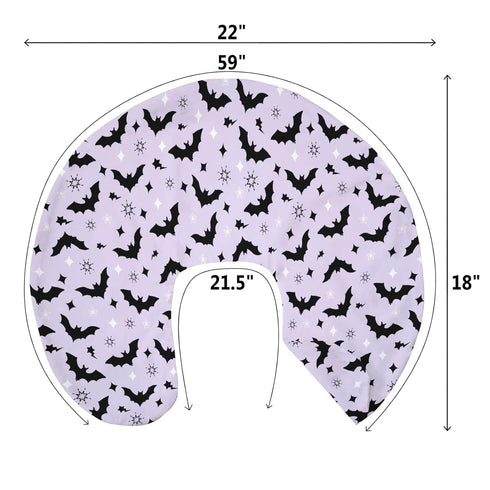 Purple Pastel Halloween Baby Nursing Pillow Covers for Boy Girl Black Bat and Stars Nursing Pillowcase